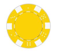 Playzaic 11.5-gram Striped Dice Poker Chips (50-Pack) Clay Composite Set - Bulk Blank Casino Chips - No Denominations for Texas Holdem, Blackjack - Betting Game Accessories (Yellow)