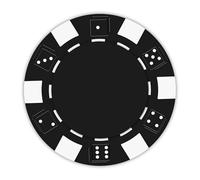 Playzaic 11.5-gram Striped Dice Poker Chips (50-Pack) Clay Composite Set - Bulk Blank Casino Chips - No Denominations for Texas Holdem, Blackjack - Betting Game Accessories (Black)