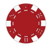 Playzaic 11.5-gram Striped Dice Poker Chips (50-Pack) Clay Composite Set - Bulk Blank Casino Chips - No Denominations for Texas Holdem, Blackjack - Betting Game Accessories (Red)