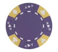 Playzaic 14-gram Ace King Premium Poker Chips (50-Pack) Heavy Clay Composite Set - Bulk Blank Casino Chips - No Denominations for Texas Holdem, Blackjack - Betting Game Accessories (Purple)