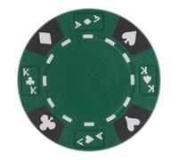 Playzaic 14-gram Ace King Premium Poker Chips (50-Pack) Heavy Clay Composite Set - Bulk Blank Casino Chips - No Denominations for Texas Holdem, Blackjack - Betting Game Accessories (Green)