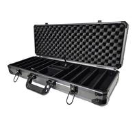 Playzaic The Vault 500-count Poker Chip Case with Reinforced Corners, Aluminum Body, Rugged Rubber Grip Handle, Convoluted Foam Lining, Card/Dice Storage, and Locking Latches