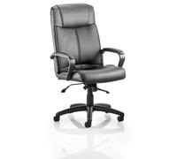Plaza Executive Chair Black Bonded Leather With Arms