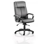 Dynamic Executive Chair Plaza EX000052 – Bonded Leather, Padded Seat & Back, With Arms, Black