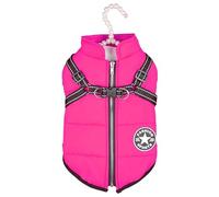 PLBSE Dog Coat, Warm Winter Jacket for Small Dogs, Pink, Size S, Fleece/Nylon, Waterproof, Reflective