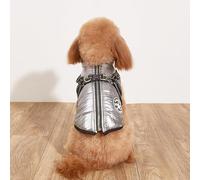 PLBSE Dog Coat, Warm Winter Jacket, Padded Fleece Vest, Reflective, Silver, X-Large