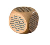 PLC 1 1/2 Inch Wood Childrens Kids Sunday School Church Bedtime Prayers Cube