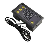 PLC Compatible DC 12V Digital Thermostat Controller with 10K Probe, -50~120°C Control Range, 0.5S Refresh, Red/Blue Display for Industrial Temperature Control Modules