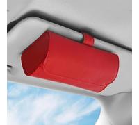 PLCGTNNP Car Leather Glasses Case For Porsche Panamera 2017-2022, Universal Magnetic Sun Visor Holders Sunglasses Case Glasses Holder Stowing Tidying Interior Accessories,D/Red