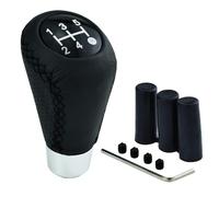 PLCGTNNP For Fiat Abarth 595 Abarth Car Gear Shift Knob, 5 Speed Leather Gear Shift Lever Shift Anti-slip With 3 Adapters 8/10/12mm for Manual Interior Parts,A/Black Black Line