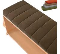 PLCIVSA Bench Cushion Indoor 120x40 90 x 35 150 x 40 100x40cm Rectangle Bench Seat Pad for Bay Window Entryway Thick Chair Cushions with Non-Slip Backing(Caramel,130x30cm/51x12in)
