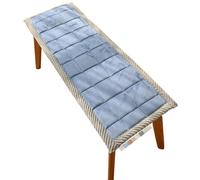 PLCIVSA Bench Cushions for Indoor/Outdoor Furniture 54/40/48/60/35in x 12/14/16/18/20in Rectangular Non-Slip Seat Cushion Pad for Bay Window Patio Porch(Blue,45x170cm)