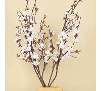 Plcnn 4Pcs Artificial Flowers Faux Cherry Blossom Branches 18.7in Long Stem Silk Plum Blossom Bouquet Plum Flowers Floral Arrangement for Home Decor