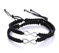 PLCPDM 1 Pair for Love Figure 8 Couples Bracelets Adjustable Relationship Braided Rope Matching Bracelets Braided Kit Make a Wish Friendship