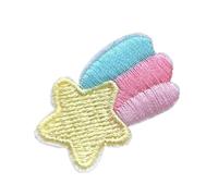 PLCPDM 1pc/1pair Rainbow Star Shape Hairpin for Sweet Girls Sweet Hair Barrettes Embroidery Aesthetics Hair Clip