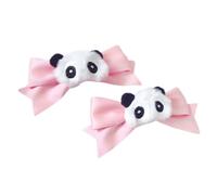 PLCPDM 2 PCS Delicate Bow Checked Y2K-Style Side Clip Bow Hair Clip Sweet Girls Bow-Style Furry Panda Balletcore