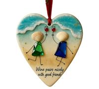 PLCPDM 2 Permanent Friendship Heart Decor, Round Acrylic Tree Ornaments, Artistic Comrade Keepsakes for Holiday Hanging Art Round-Shaped Acrylic Guyship Decor
