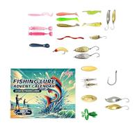 PLCPDM 24Pcs Festival Fishing Baits Countdowns Calendar Christmas Themed Lure Set Attractive Fishers Accessories