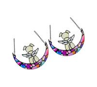 PLCPDM 2Pcs Calming Light Hanger Memories For Dog Design Acrylic Artistic Glass Display Pet Grieving Comfort Piece Rainbow Memorial Sun Catchers