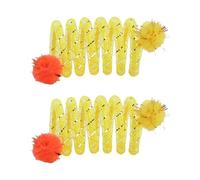 PLCPDM 2Pcs Flexible Coils Spring Cats Toy with Plush Ball Bright Colored Captures Attention for Active Pet Friend Colorful Cats Teaser