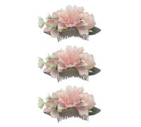 PLCPDM 3pcs Artificial Flower Hairpin Wedding Bridal Hair Clip Barrettes for Women Party Hair Accessories Floral Headwear