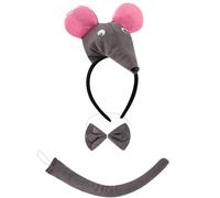 PLCPDM 3Pcs Sheep Dog Cow Monkey Pigs Costume Accessories Set Animal Ears Headband Bows Tail Accessories Kits For Kids