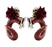 PLCPDM Antelope Horn Rose HairClip with Skull for Party Stage Performances Barrettes Adult Cosplay Side Clip Carnivals Hairpin