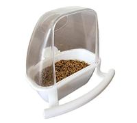 PLCPDM Bird Feeder with Perch Mess Food Container Dispenser for Cockatiels Parakeets Inside of Cage