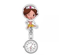PLCPDM Cartoon Nurse Clip Watch Movement Nurse Hanging Watch Lovely Nurse Doctor Clip Suitable for Healthcare Workers Light Weight Nurse Timepiece