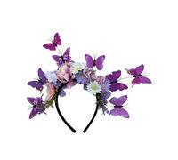 PLCPDM Colorful Butterfly Flower Crowns Headpiece Ethnic Adjustable Hairhoop For Christmas Derby StPatricks Celebration Party Bridal Butterfly Hair Crowns