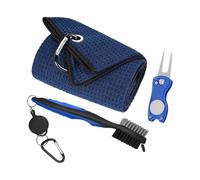 PLCPDM Complete Golf Care Set Includes Brush Soft Towel Greens Fork for Effective Club Maintenance on the Course Golf Cleaning Sided Brush