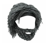 PLCPDM Cosplay Caveman Theme Knit Hat Acrylic Yarn Crocheted for Outdoor Accessory Men ' s Wigs Cap