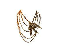 PLCPDM Creative Extravagant Multi Layer Necklace Adorned with Ornate Flying Bird Accent Ideal for Formal Gatherings Exaggerated Bird Jewelry