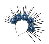 PLCPDM Crowns Headband for Party Elegant Witch Costume Flower Hairband Bachelorettes Party Headband Skull Rose Hairhoop