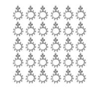 PLCPDM Devotional Rosaries 30Pcs Silver Metal Crucifix Rings for Spiritual Practices & Favor Gift Pocket Rosary Bulk