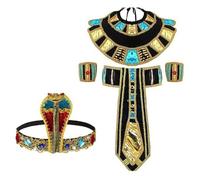 PLCPDM Egyptian Costume Set For Women Man Halloween Ancient Egypt Dress Up Costume For School Egyptian Day Cosplay Party Ancient