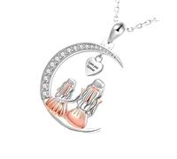 PLCPDM Elegant Crescents Moons Trees of Life Necklace Mother ' s Day Present Kirsite Adjustable Chain for Women Kirsite Symbolic Necklace