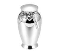 PLCPDM Elegant Pet Memorial Urn with Beads Wing Closures Ashes Storage Solution Aluminum Alloy Loss Cats Cremation Box Keepsakes Urn for