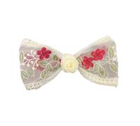 PLCPDM Embroidered Lace Bowknot Hairclip for Girl Hair Bows Clip Barrettes Spring Hair Clip Women Elegant Hair Styling Decors