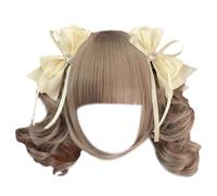 PLCPDM Eye Catching Bowknot Hair Clip Cute 3D Hairpin Hair Accessory with Heart Ribbon for Easy Hairstyle Cosplay Costume