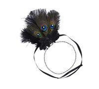 PLCPDM Feathered Headpiece With Beaded Tassels Flapper Feathered Headband Headdress For Women 1920s Cosplay Accessories Festival Event Accessory