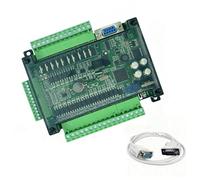 PLCPDM FX3U 24MT PLC Board with Cable 14 Input 10 Transistor Output, Ladder Diagram Programming DC24V Industrial Control Programmable Logics Controller