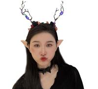 PLCPDM Gothics Antlers Flashing Hairband for Kids Adult Party Costume Day of the Death Glowing Headband Halloween Accessories