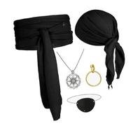 PLCPDM Halloween Pirate Costume Women Men Pirate Head Scarf Bandana Belt Medieval Renaissances Vikinges Costume Accessories Halloween Medieval Renaissances Costumes