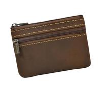 PLCPDM Handicraftsman Constructed Troubled Cattlehide Coin Bag with Unique Aging Color Development Permanent Wild Horse Hide Bag