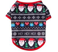PLCPDM Holiday Pet Vest Shirt Santa Clause Snowman Elk Pattern Gift Breathable Puppy Shirts Comfortable Dog Clothes