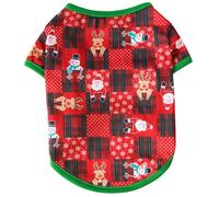 PLCPDM Holiday Pet Vest Shirt Santa Clause Snowman Elk Pattern Gift Breathable Puppy Shirts Comfortable Dog Clothes