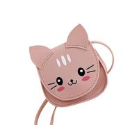 PLCPDM Kids Small Crossbody Bag Cartoon Cats Print Practical PU Shoulder Bags With AdjustableStrap Birthday Gift Lightweight Bag For Little Girls