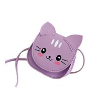 PLCPDM Kids Small Crossbody Bag Cartoon Cats Print Practical PU Shoulder Bags With AdjustableStrap Birthday Gift Lightweight Bag For Little Girls