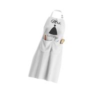 PLCPDM King Mr Mrs Letter Print Couple Kitchen Apron Waterproof For Anniversary Wedding Engagement Adjustable Neck Apron